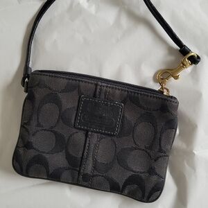 Coach Black and Gray Signature Wristlet